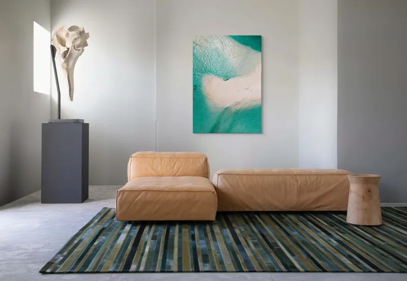 Tablou Canvas, "Insula viselor înconjurată de valuri turcoaz", Turcoaz, Nisip, Valuri, Linie De Coastă, Lumină, Textură, Natură, Serenitate, Ocean, Tranquilitate., 70 x 100 cm – poza 7
