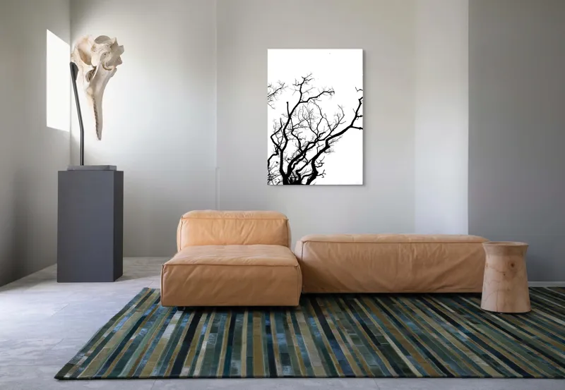 Tablou Canvas, "Umbră de ramuri curajoase și fragile", Crengi, Siluetă, Contrast, Minimalism, Natură, Melancolie, Frumusețe, Întunecate, Încrengături, Cer, Simplicitate, Linie, Dramatic, Textură, Artistic., 70 x 100 cm – poza 7