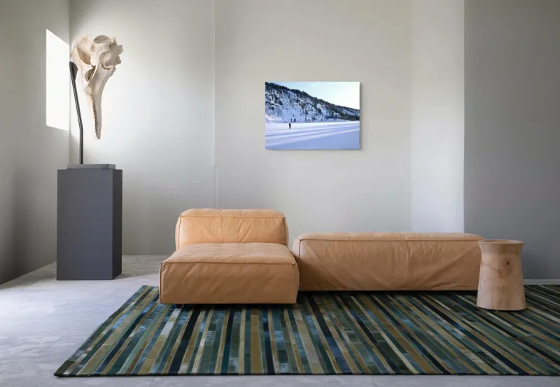 Tablou Canvas, "Umbre lungi pe zăpada albă", Tăcere, Solitudine, Îngheț, Vastitate, Lumină, Natură, Răceală, Munți, Seninătate, Contrast, 70 x 50 cm – poza 8