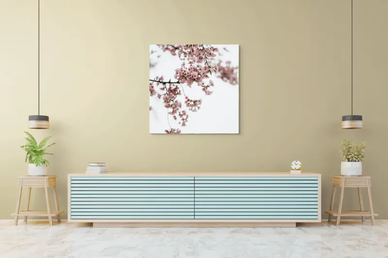 Tablou Canvas, "Flori de cireș într-o primăvară senină", Flori, Delicatețe, Primăvară, Culoare, Fragilitate, Rafinament, Natură, 100 x 100 cm – poza 5