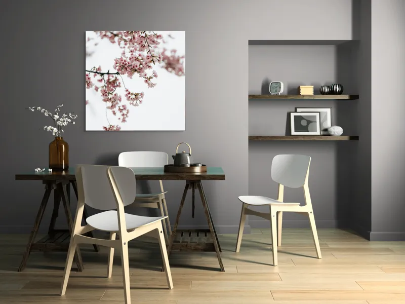 Tablou Canvas, "Flori de cireș într-o primăvară senină", Flori, Delicatețe, Primăvară, Culoare, Fragilitate, Rafinament, Natură, 100 x 100 cm – poza 6
