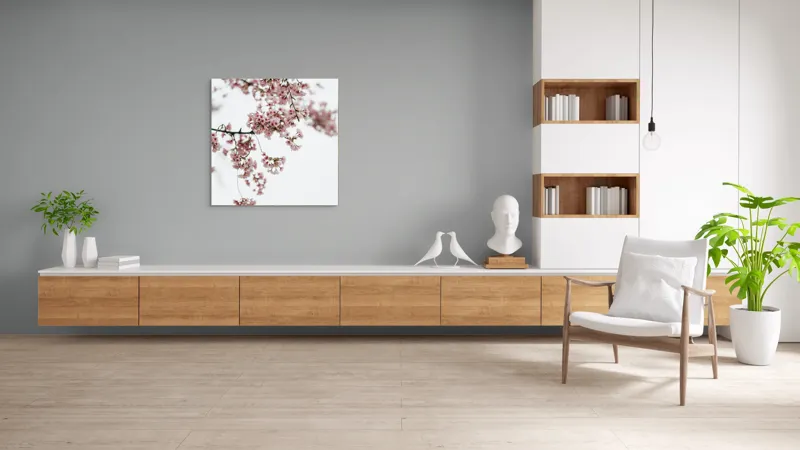 Tablou Canvas, "Flori de cireș într-o primăvară senină", Flori, Delicatețe, Primăvară, Culoare, Fragilitate, Rafinament, Natură, 100 x 100 cm – poza 8