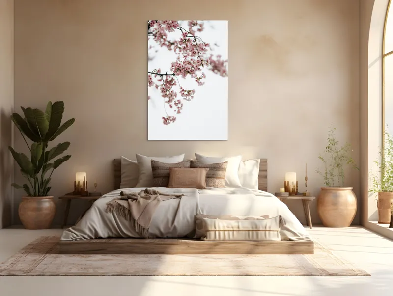 Tablou Canvas, "Flori de cireș într-o primăvară senină", Flori, Delicatețe, Primăvară, Culoare, Fragilitate, Rafinament, Natură, 100 x 150 cm – poza 3