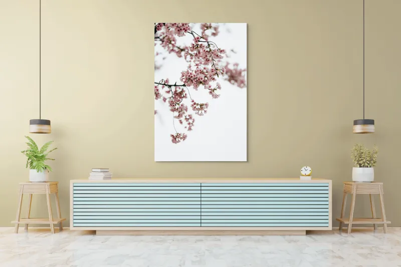 Tablou Canvas, "Flori de cireș într-o primăvară senină", Flori, Delicatețe, Primăvară, Culoare, Fragilitate, Rafinament, Natură, 100 x 150 cm – poza 4