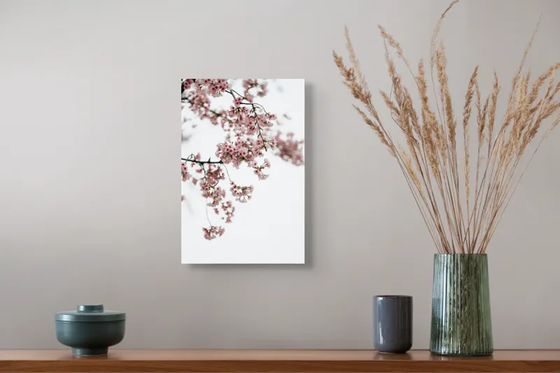 Tablou Canvas, "Flori de cireș într-o primăvară senină", Flori, Delicatețe, Primăvară, Culoare, Fragilitate, Rafinament, Natură, 26 x 39 cm – poza 5