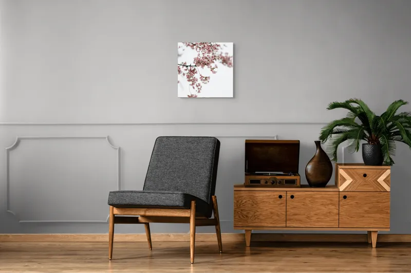 Tablou Canvas, "Flori de cireș într-o primăvară senină", Flori, Delicatețe, Primăvară, Culoare, Fragilitate, Rafinament, Natură, 50 x 50 cm – poza 6