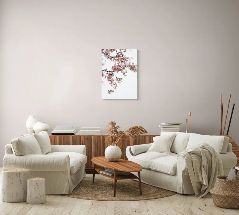 Tablou Canvas, "Flori de cireș într-o primăvară senină", Flori, Delicatețe, Primăvară, Culoare, Fragilitate, Rafinament, Natură, 50 x 70 cm – poza 4