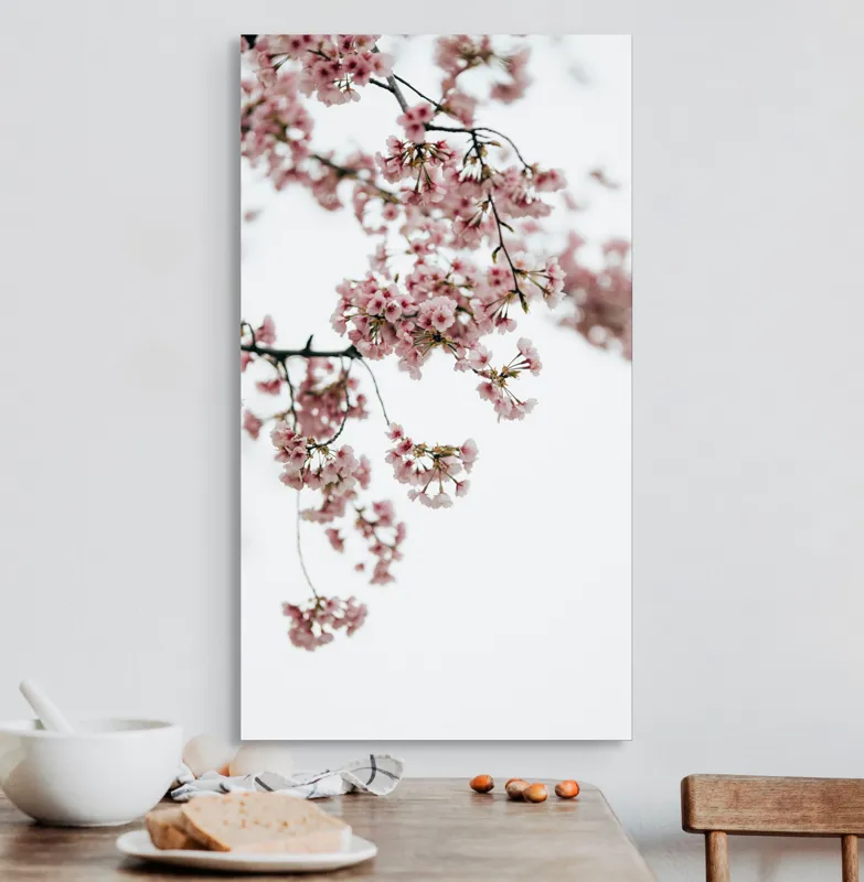 Tablou Canvas, "Flori de cireș într-o primăvară senină", Flori, Delicatețe, Primăvară, Culoare, Fragilitate, Rafinament, Natură, 50 x 90 cm – poza 3
