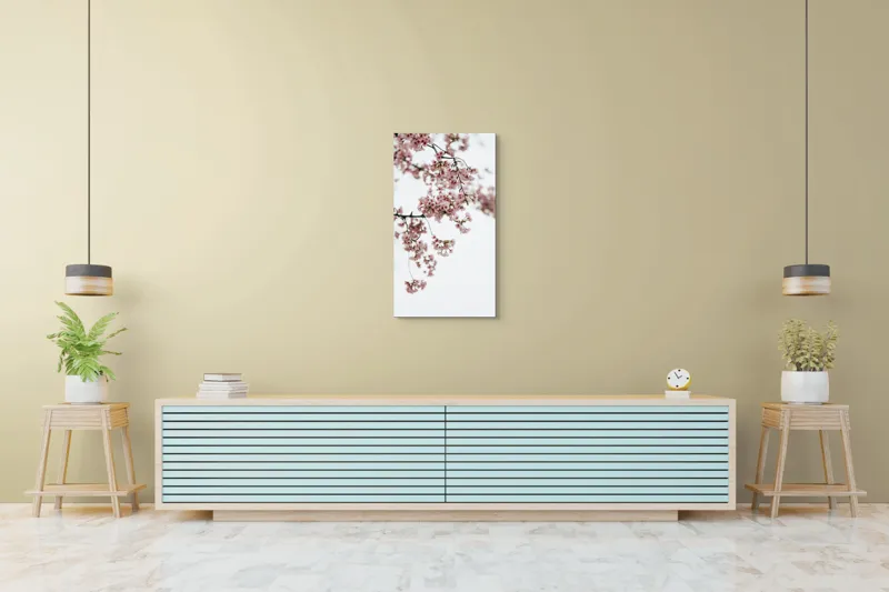Tablou Canvas, "Flori de cireș într-o primăvară senină", Flori, Delicatețe, Primăvară, Culoare, Fragilitate, Rafinament, Natură, 50 x 90 cm – poza 6