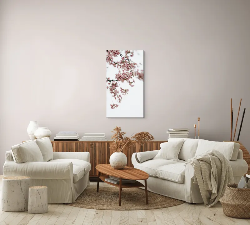Tablou Canvas, "Flori de cireș într-o primăvară senină", Flori, Delicatețe, Primăvară, Culoare, Fragilitate, Rafinament, Natură, 50 x 90 cm – poza 7
