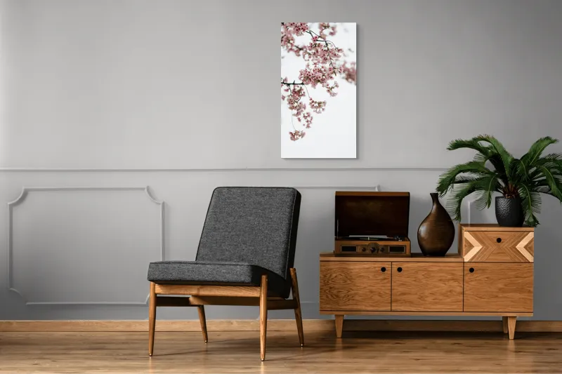 Tablou Canvas, "Flori de cireș într-o primăvară senină", Flori, Delicatețe, Primăvară, Culoare, Fragilitate, Rafinament, Natură, 50 x 90 cm – poza 8