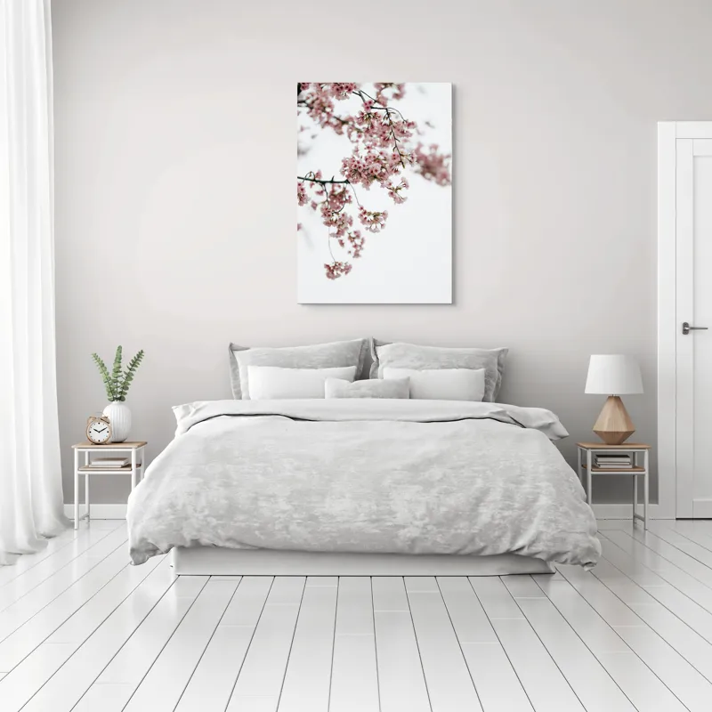 Tablou Canvas, "Flori de cireș într-o primăvară senină", Flori, Delicatețe, Primăvară, Culoare, Fragilitate, Rafinament, Natură, 70 x 100 cm – poza 3