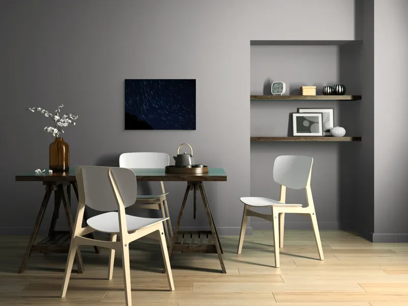 Tablou Canvas, "Cerul nopții în mișcare continuă", Stele, Cer, Noapte, Mișcare, Lumină, Pădure, Liniște, Mister, Univers, Infinit., 70 x 50 cm – poza 5