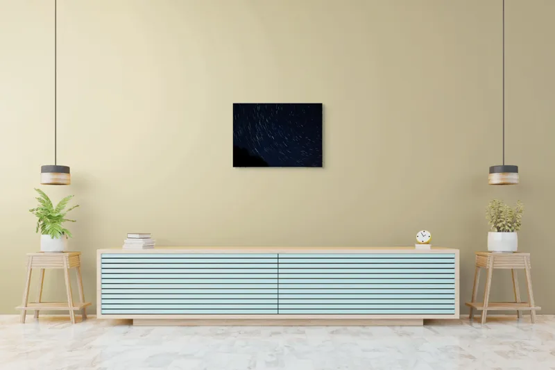 Tablou Canvas, "Cerul nopții în mișcare continuă", Stele, Cer, Noapte, Mișcare, Lumină, Pădure, Liniște, Mister, Univers, Infinit., 70 x 50 cm – poza 7