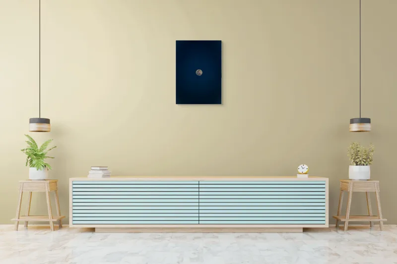 Tablou Canvas, "Luna strălucitoare pe cerul nopții", Lună, Cer, Noapte, Lumină, Mister, Serenitate, Univers, Pacea, 50 x 70 cm – poza 6