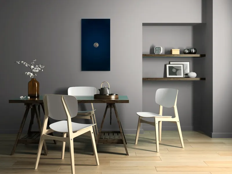 Tablou Canvas, "Luna strălucitoare pe cerul nopții", Lună, Cer, Noapte, Lumină, Mister, Serenitate, Univers, Pacea, 50 x 90 cm – poza 4