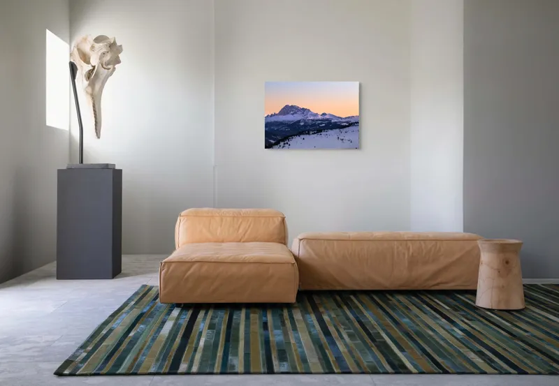 Tablou Canvas, "Răsărit peste munții înzăpeziți ai iernii", Munte, Zăpadă, Apus, Cer, Pădure, Liniște, Peisaj, Frumusețe, Natură, 70 x 50 cm – poza 8