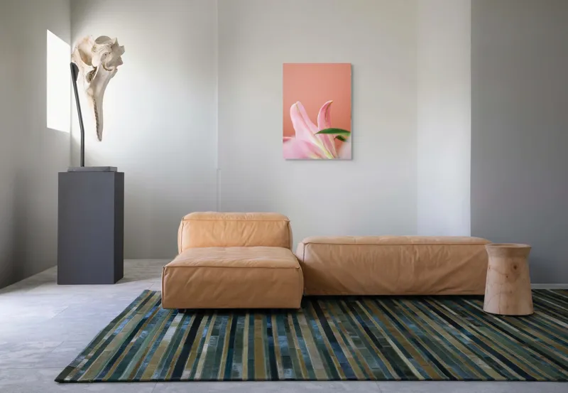 Tablou Canvas, "Flori roz în lumina dimineții", Floral, Delicat, Roz, Frunze, Blând, Simplu, Elegant, Pastel, Natural, Primăvară, 50 x 70 cm – poza 7