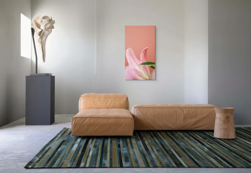 Tablou Canvas, "Flori roz în lumina dimineții", Floral, Delicat, Roz, Frunze, Blând, Simplu, Elegant, Pastel, Natural, Primăvară, 50 x 90 cm – poza 5