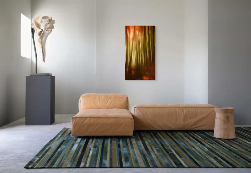 Tablou Canvas, "Pădurea fermecată în lumina apusului", Pădure, Lumină, Mister, Toamnă, Vis, Întuneric, Culoare, Liniște, 50 x 90 cm – poza 5