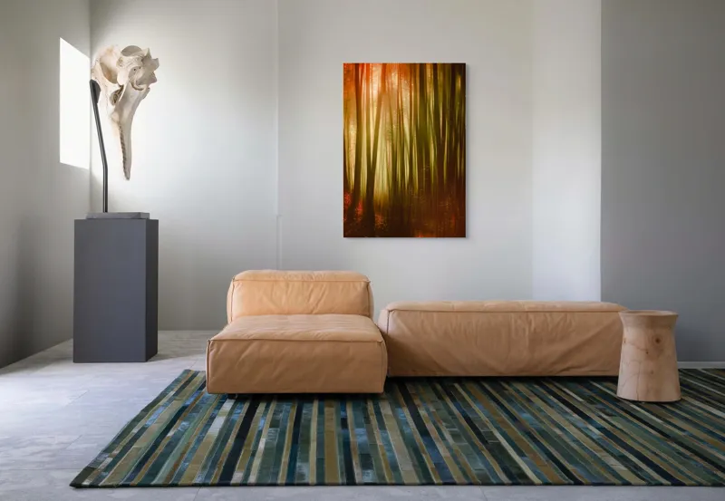 Tablou Canvas, "Pădurea fermecată în lumina apusului", Pădure, Lumină, Mister, Toamnă, Vis, Întuneric, Culoare, Liniște, 70 x 100 cm – poza 7