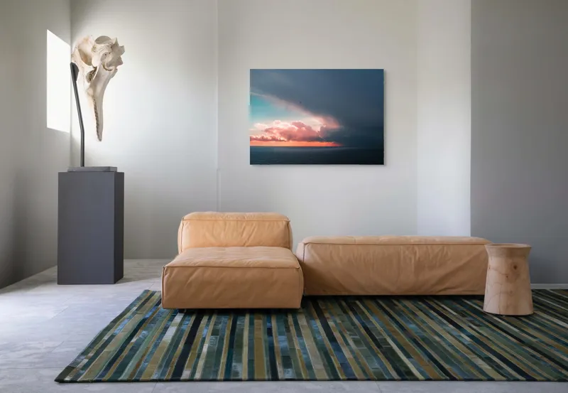 Tablou Canvas, "Cerul se întâlnește cu marea.", Cer, Nori, Apus, Ocean, Contrast, Lumină, Întunecare, Siluetă, Orizont, Culoare, 100 x 70 cm – poza 7