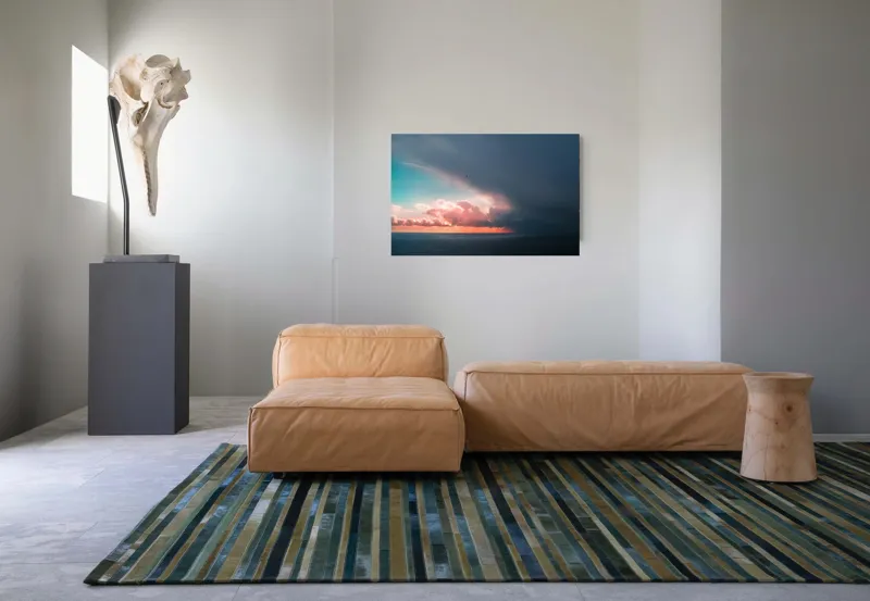 Tablou Canvas, "Cerul se întâlnește cu marea.", Cer, Nori, Apus, Ocean, Contrast, Lumină, Întunecare, Siluetă, Orizont, Culoare, 90 x 50 cm – poza 8