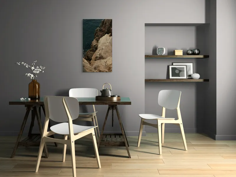 Tablou Canvas, "Pietrele șoptind în taină marii", Rocă, Mare, Valuri, Texturi, Natură, Stâncă, Apă, Sălbăticie., 50 x 90 cm – poza 4