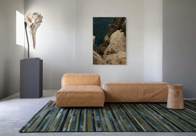 Tablou Canvas, "Pietrele șoptind în taină marii", Rocă, Mare, Valuri, Texturi, Natură, Stâncă, Apă, Sălbăticie., 70 x 100 cm – poza 7