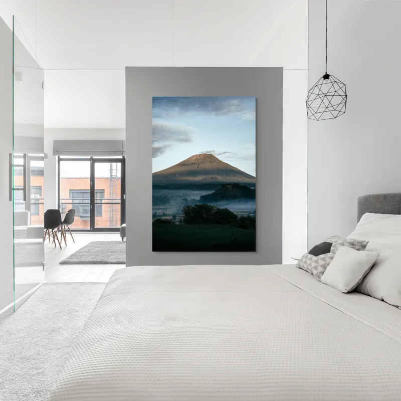 Tablou Canvas, "Muntele în lumina dimineții", Munte, Nor, Cer, Verdeață, Răsărit, Peisaj, Panorama, Tranquilitate, Natură, 100 x 150 cm – poza 5