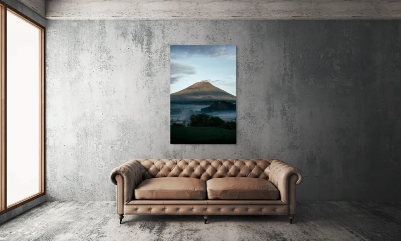 Tablou Canvas, "Muntele în lumina dimineții", Munte, Nor, Cer, Verdeață, Răsărit, Peisaj, Panorama, Tranquilitate, Natură, 100 x 150 cm – poza 6