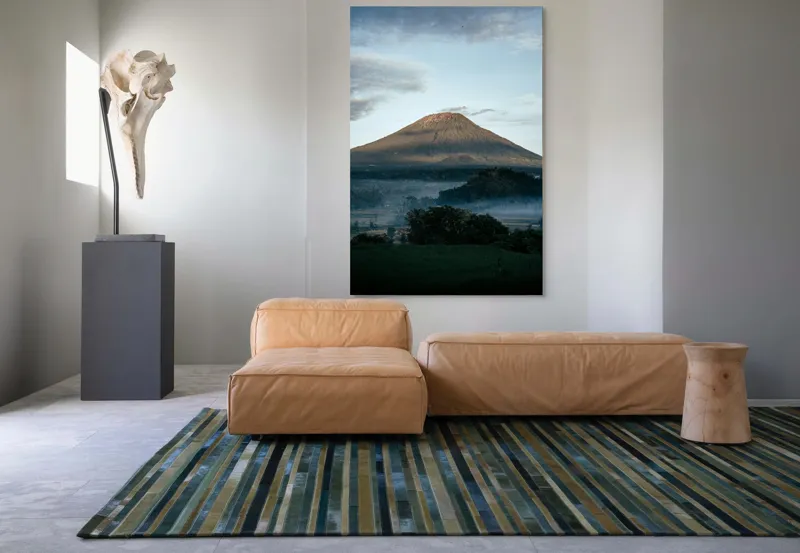 Tablou Canvas, "Muntele în lumina dimineții", Munte, Nor, Cer, Verdeață, Răsărit, Peisaj, Panorama, Tranquilitate, Natură, 100 x 150 cm – poza 7