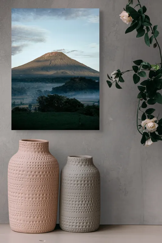 Tablou Canvas, "Muntele în lumina dimineții", Munte, Nor, Cer, Verdeață, Răsărit, Peisaj, Panorama, Tranquilitate, Natură, 39 x 54 cm – poza 6