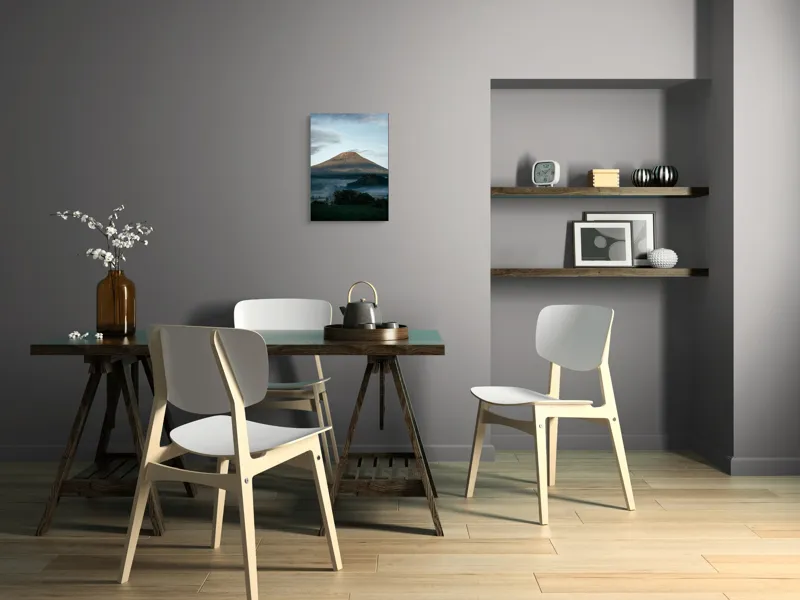 Tablou Canvas, "Muntele în lumina dimineții", Munte, Nor, Cer, Verdeață, Răsărit, Peisaj, Panorama, Tranquilitate, Natură, 39 x 54 cm – poza 7