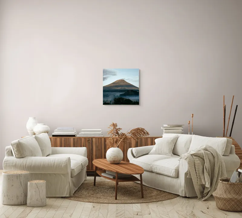 Tablou Canvas, "Muntele în lumina dimineții", Munte, Nor, Cer, Verdeață, Răsărit, Peisaj, Panorama, Tranquilitate, Natură, 50 x 50 cm – poza 7