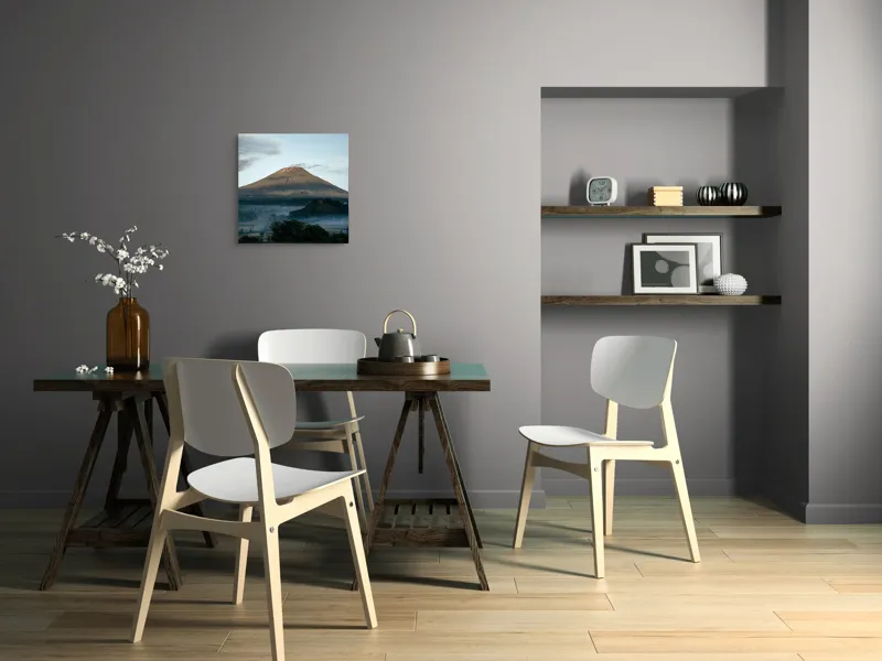 Tablou Canvas, "Muntele în lumina dimineții", Munte, Nor, Cer, Verdeață, Răsărit, Peisaj, Panorama, Tranquilitate, Natură, 50 x 50 cm – poza 8