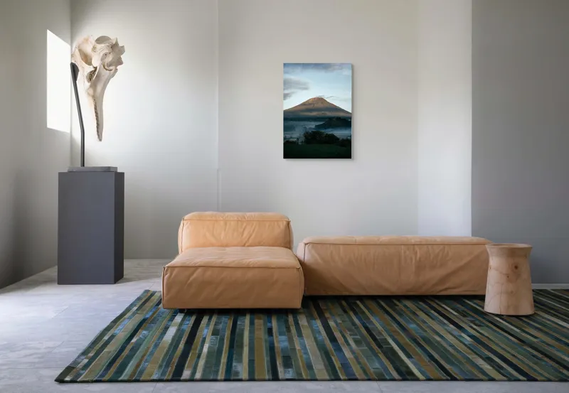 Tablou Canvas, "Muntele în lumina dimineții", Munte, Nor, Cer, Verdeață, Răsărit, Peisaj, Panorama, Tranquilitate, Natură, 50 x 70 cm – poza 7