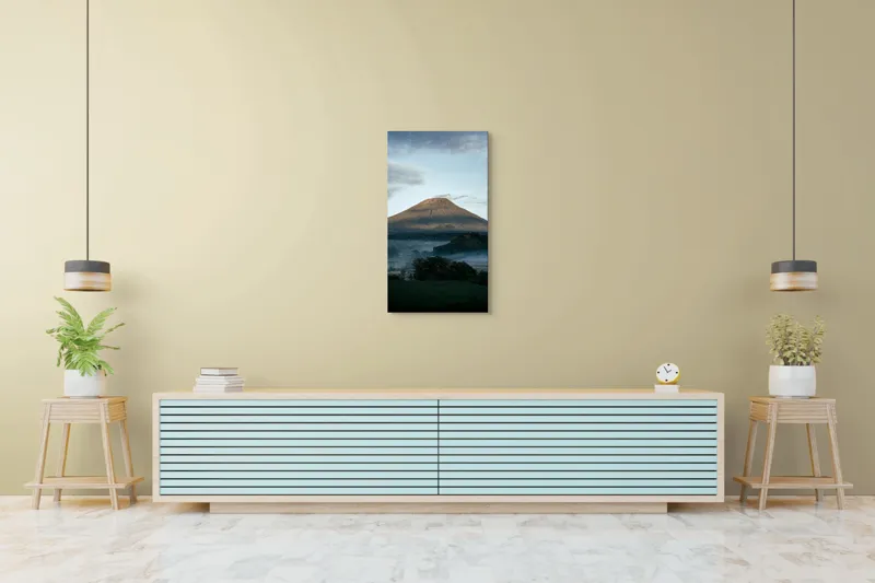 Tablou Canvas, "Muntele în lumina dimineții", Munte, Nor, Cer, Verdeață, Răsărit, Peisaj, Panorama, Tranquilitate, Natură, 50 x 90 cm – poza 6