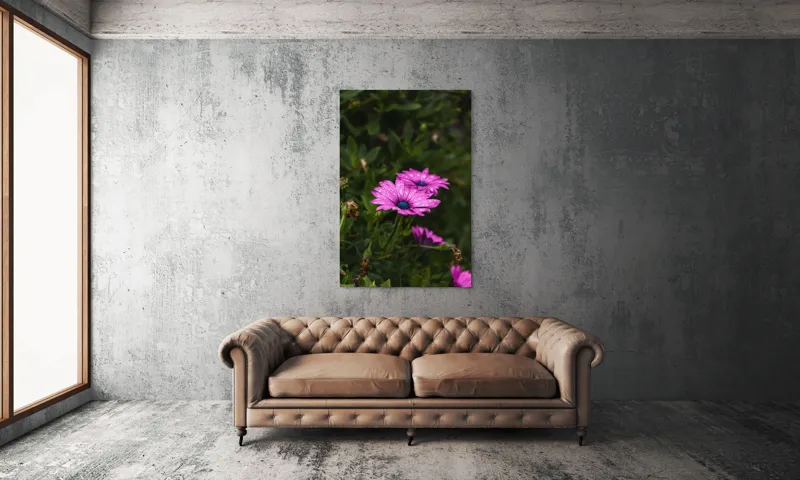 Tablou Canvas, "Flori de primăvară în rouă", Roz, Petale, Garoafe, Verde, Plante, Prospețime, Natură, Picături, Primăvară, Frunziș, Vioi, Înflorire, 100 x 150 cm – poza 6