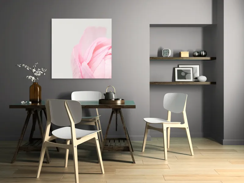Tablou Canvas, "Petale delicate de primăvară roz", Delicat, Roz, Petale, Floare, Fragil, Minimalist, Moale, Pastel, Elegant, Simplu, 100 x 100 cm – poza 6