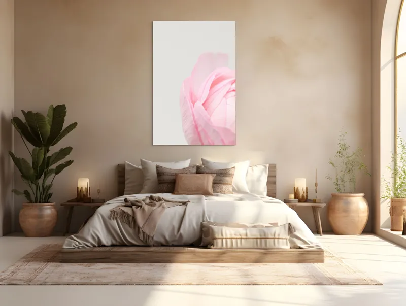 Tablou Canvas, "Petale delicate de primăvară roz", Delicat, Roz, Petale, Floare, Fragil, Minimalist, Moale, Pastel, Elegant, Simplu, 100 x 150 cm – poza 3