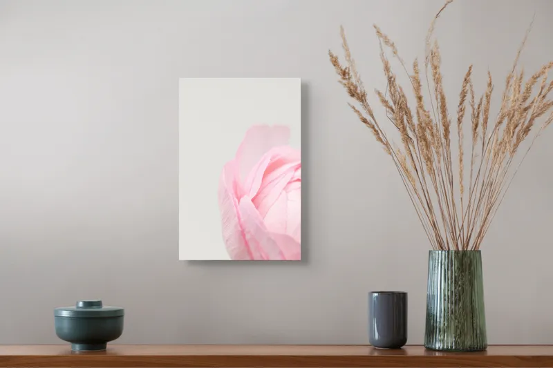 Tablou Canvas, "Petale delicate de primăvară roz", Delicat, Roz, Petale, Floare, Fragil, Minimalist, Moale, Pastel, Elegant, Simplu, 26 x 39 cm – poza 5