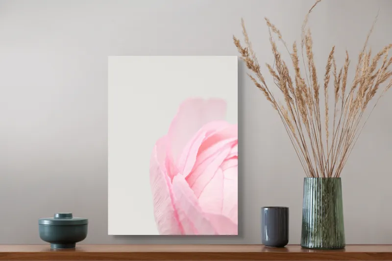 Tablou Canvas, "Petale delicate de primăvară roz", Delicat, Roz, Petale, Floare, Fragil, Minimalist, Moale, Pastel, Elegant, Simplu, 39 x 54 cm – poza 3