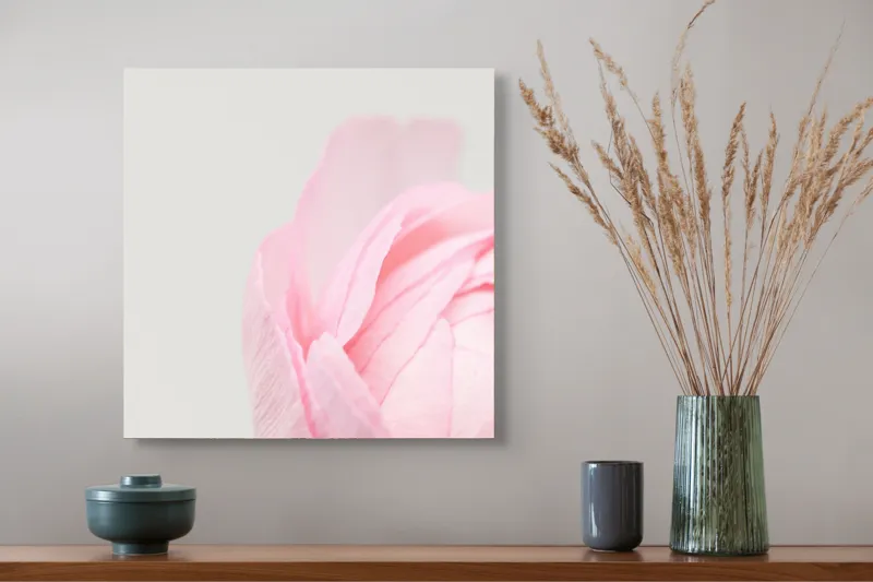 Tablou Canvas, "Petale delicate de primăvară roz", Delicat, Roz, Petale, Floare, Fragil, Minimalist, Moale, Pastel, Elegant, Simplu, 50 x 50 cm – poza 4