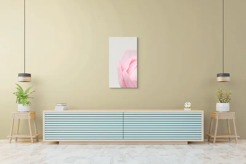 Tablou Canvas, "Petale delicate de primăvară roz", Delicat, Roz, Petale, Floare, Fragil, Minimalist, Moale, Pastel, Elegant, Simplu, 50 x 90 cm – poza 6