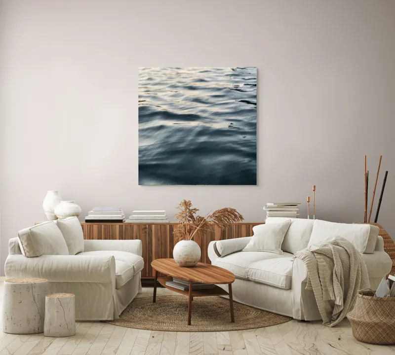 Tablou Canvas, "Unduiri blânde pe luciul apei", Ondulare, Reflexii, Seriozitate, Timp, Liniște, 100 x 100 cm – poza 3
