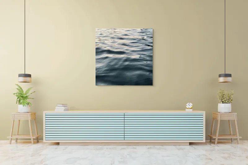 Tablou Canvas, "Unduiri blânde pe luciul apei", Ondulare, Reflexii, Seriozitate, Timp, Liniște, 100 x 100 cm – poza 5