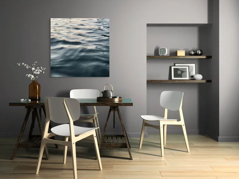 Tablou Canvas, "Unduiri blânde pe luciul apei", Ondulare, Reflexii, Seriozitate, Timp, Liniște, 100 x 100 cm – poza 6