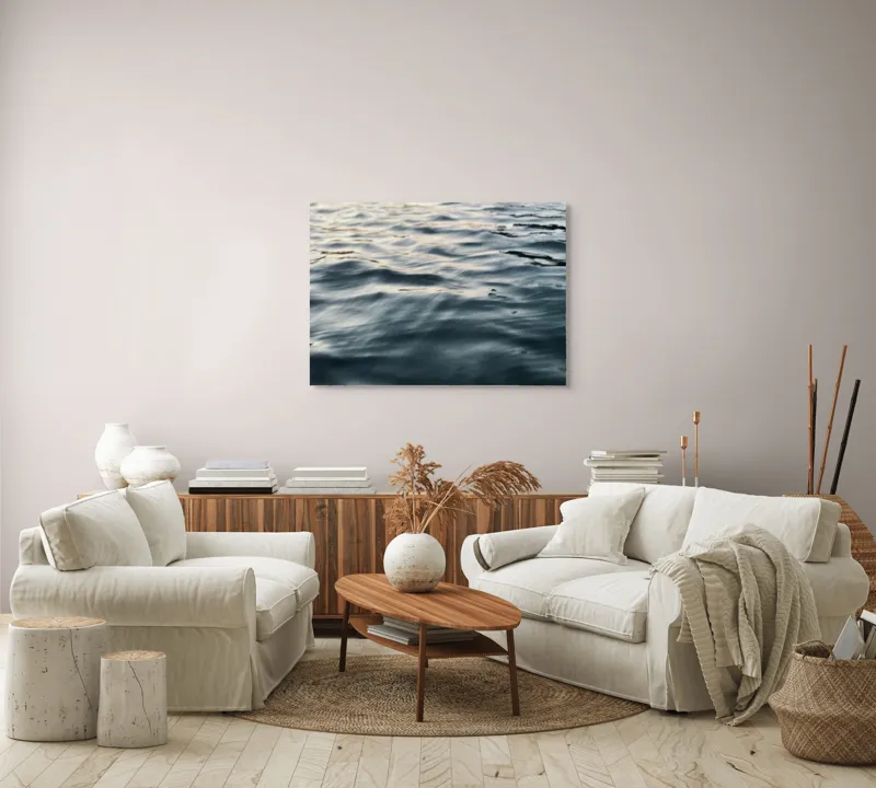 Tablou Canvas, "Unduiri blânde pe luciul apei", Ondulare, Reflexii, Seriozitate, Timp, Liniște, 100 x 70 cm – poza 3