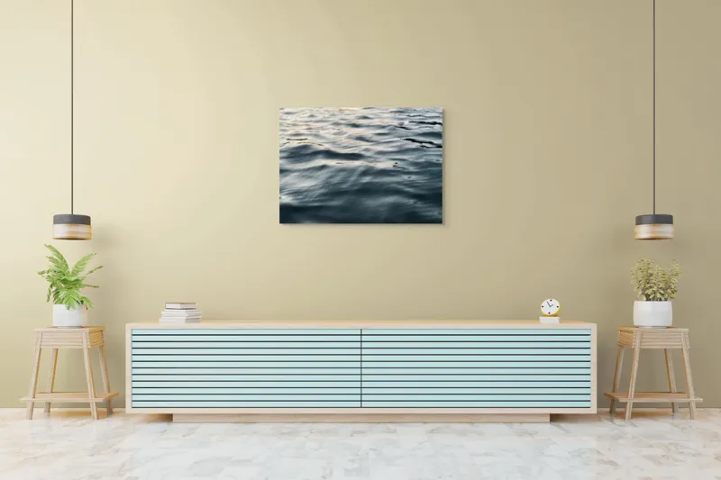Tablou Canvas, "Unduiri blânde pe luciul apei", Ondulare, Reflexii, Seriozitate, Timp, Liniște, 100 x 70 cm – poza 4